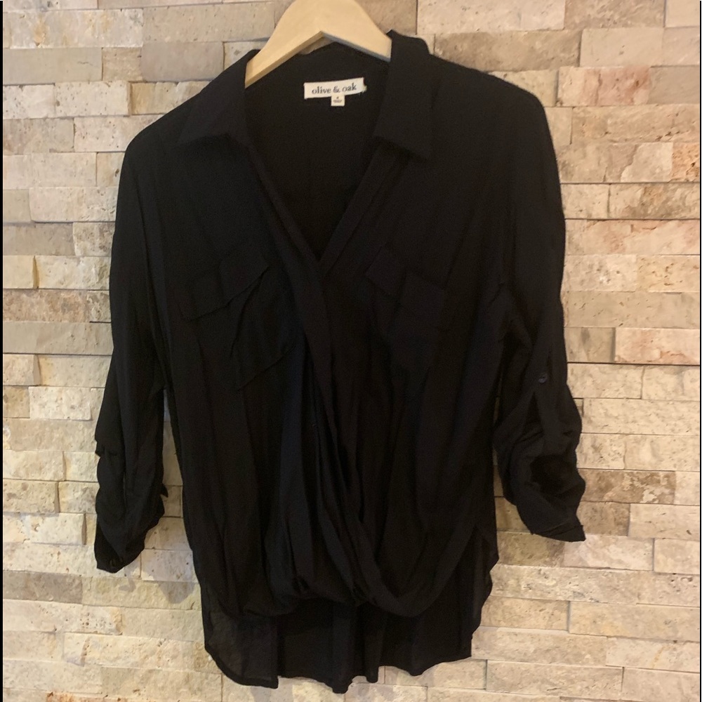 Olive and Oak surplice blouse need of ironing